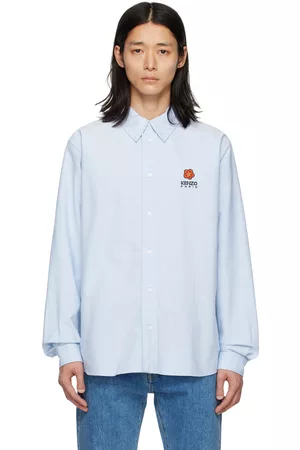 Kenzo Men Sleeveless Shirts - Blue Paris Boke Flower Shirt