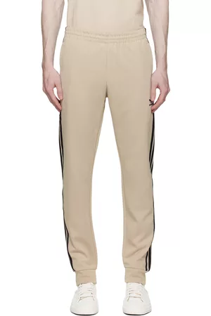 adidas Men Loungewear - Beige 3-Stripe Lounge Pants