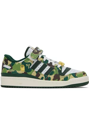 BAPE Men Designer sneakers - Green & White adidas Edition Forum 84 Sneakers