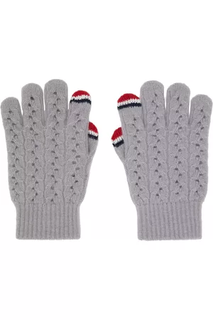 Thom Browne Women Gloves - Gray Touchscreen Gloves