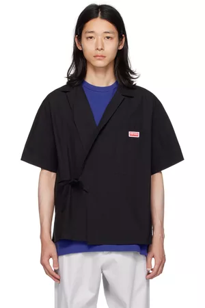 Kenzo Men Sleeveless Shirts - Black Paris Wrap Shirt