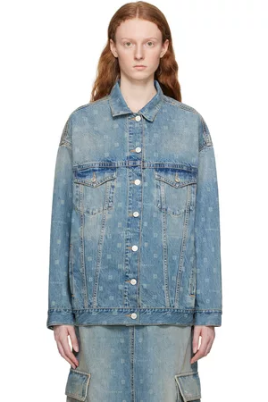 Givenchy Women Denim Jackets - Blue 4G Denim Jacket