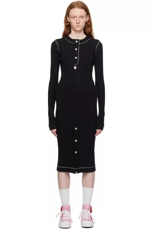 Moschino Black Button Midi Dress