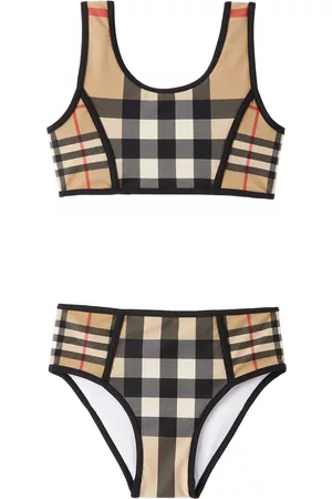 Burberry Kids Beige Check Bikini