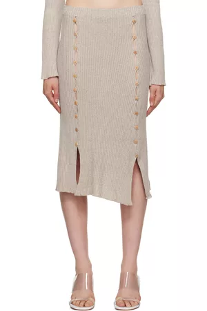 Baserange Beige Birgi Midi Skirt