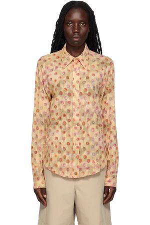 Acne Studios Beige Floral Shirt