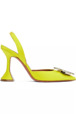 Amina Muaddi Yellow Begum Sling Heels