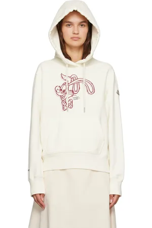 Moncler White Embroidered Hoodie