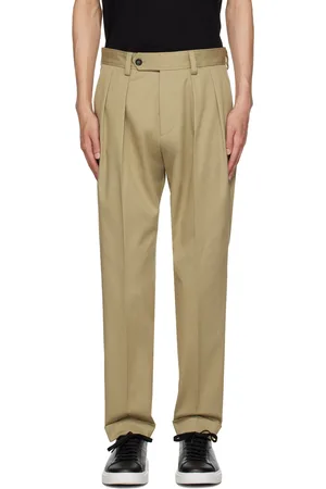HUGO BOSS Khaki Pleated Trousers