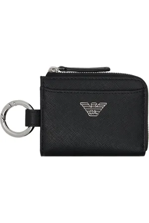 EMPORIO ARMANI Gift box with card holder and key ring in monogram leather