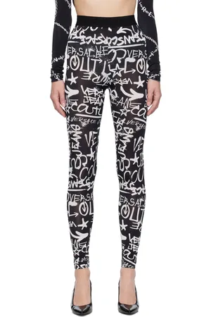 VERSACE Black Graffiti Leggings