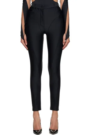 MUGLER Black Paneled Leggings