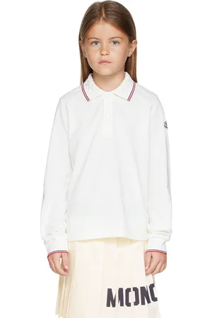 Moncler Kids White Tricolor Polo