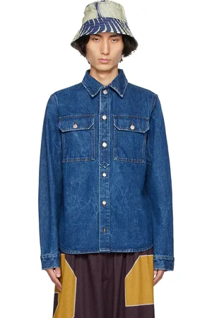 DRIES VAN NOTEN Blue Slim Fit Denim Shirt