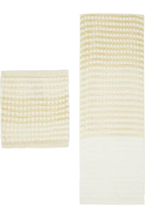 Isa Boulder SSENSE Exclusive Off-White Popcorn Scarf & Neck Warmer Set