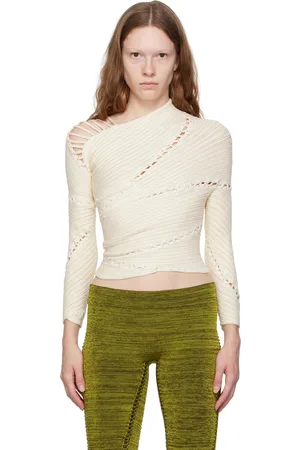 Isa Boulder SSENSE Exclusive White & Beige Sweater