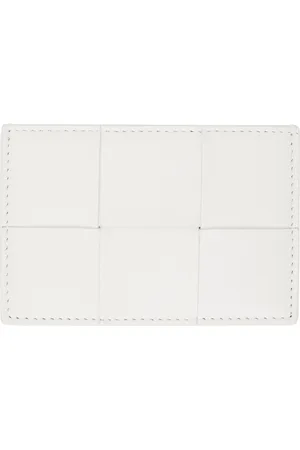 Bottega Veneta White Cassette Credit Card Case