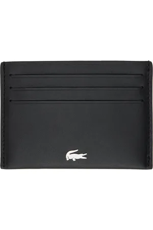 Lacoste Men's Monogram Print Leather Card Holder