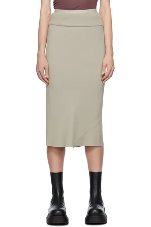 Rick Owens Off-White Bias Midi Skirt