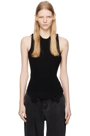Maison Margiela Black Open Back Tank Top