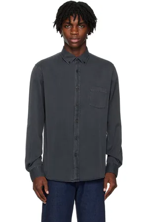 Sunspel Gray Pocket Denim Shirt