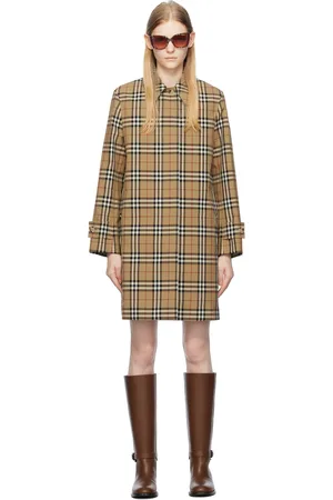 Burberry Tan Check Trench Coat