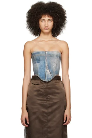 OPEN YY Blue Jean Effect Denim Corset