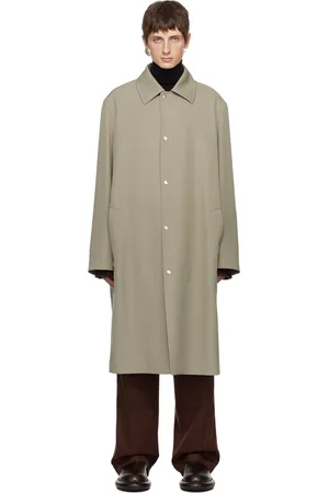 Jil Sander Green Press-Stud Coat