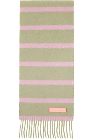 Acne Studios Khaki & Pink Narrow Fringe Scarf
