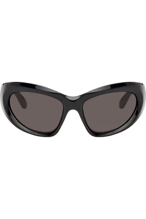 Balenciaga Black Wrap D-Frame Sunglasses