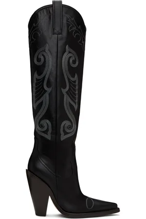 Moschino Black High Western Boots