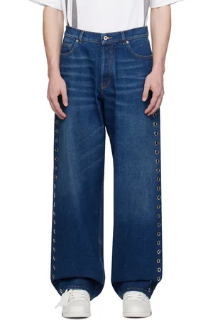 OFF-WHITE Blue Eyelet Jeans