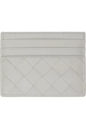 Bottega Veneta Gray Intrecciato Credit Card Holder