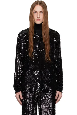 DRIES VAN NOTEN Black Sequin Shirt