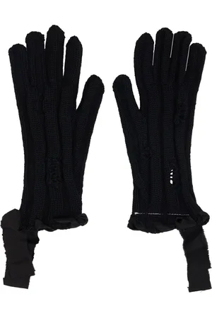 Maison Margiela Black Distressed Gloves