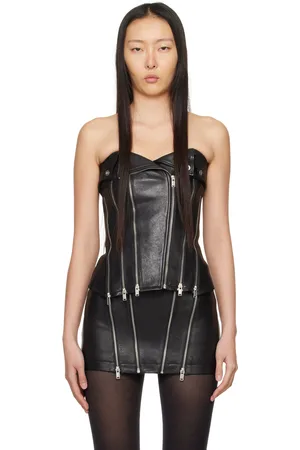 DION LEE Biker Leather Camisole