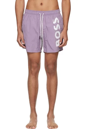 HUGO BOSS Purple Large Print Swim Shorts
