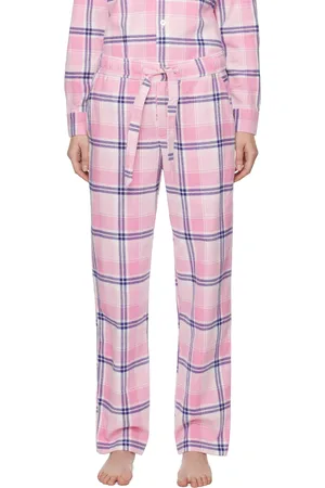 Tekla Pink Check Pyjama Pants