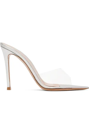 Gianvito Rossi Silver Elle 85 Mules