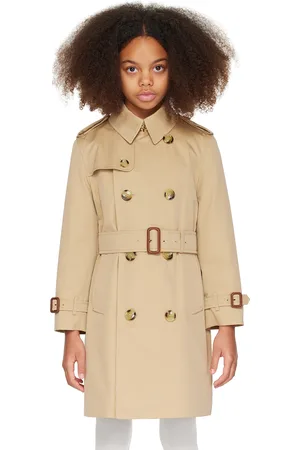 Monnalisa rhinestone-embellished trench coat - Neutrals