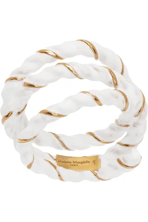 Maison Margiela Gold & White Twisted Wire Ring