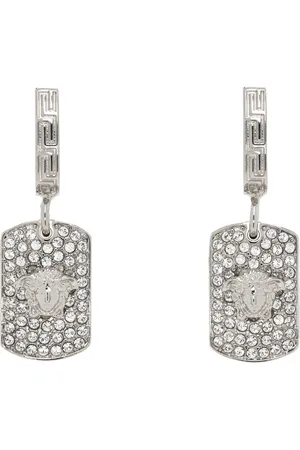 VERSACE Silver Medusa Hoop Earrings