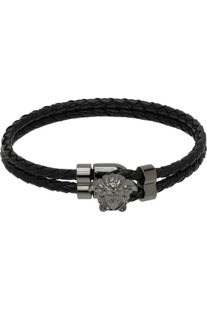 Versace Nautical Medusa leather bracelet - Black