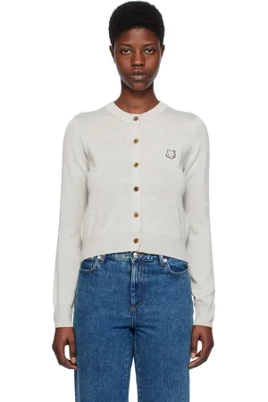 Maison Kitsuné Gray Bold Fox Head Cardigan