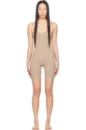 Buy SKIMS Grey Seamless Sculpt Mid Thigh Bodysuit for Women in UAE