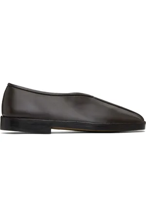 LEMAIRE Brown Flat Piped Slippers