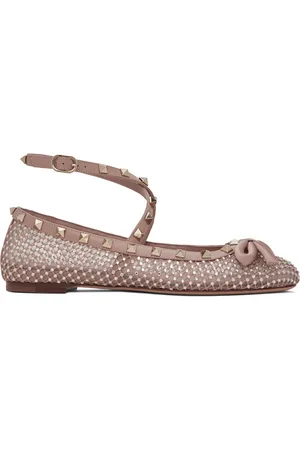 VALENTINO GARAVANI Pink Rockstud Ballerina Flats