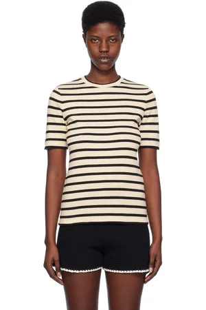 Jil Sander Off-White & Black Stripe T-Shirt