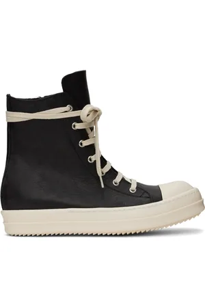 Rick Owens Black Washed Calf Sneakers