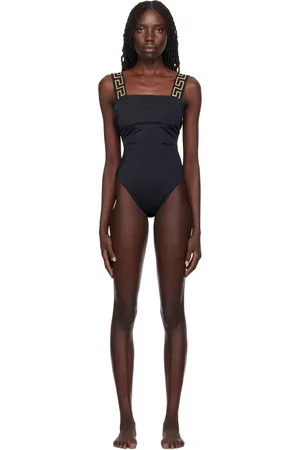 VERSACE Black Greca Border Swimsuit